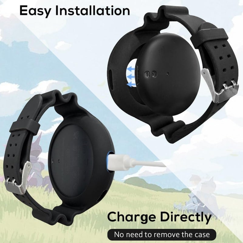Chanvoo Soft Silicone Band Compatibile with Poke-mon Go Plus + 2023, Protective Case Adjustable Wristband (Black) - Image 3